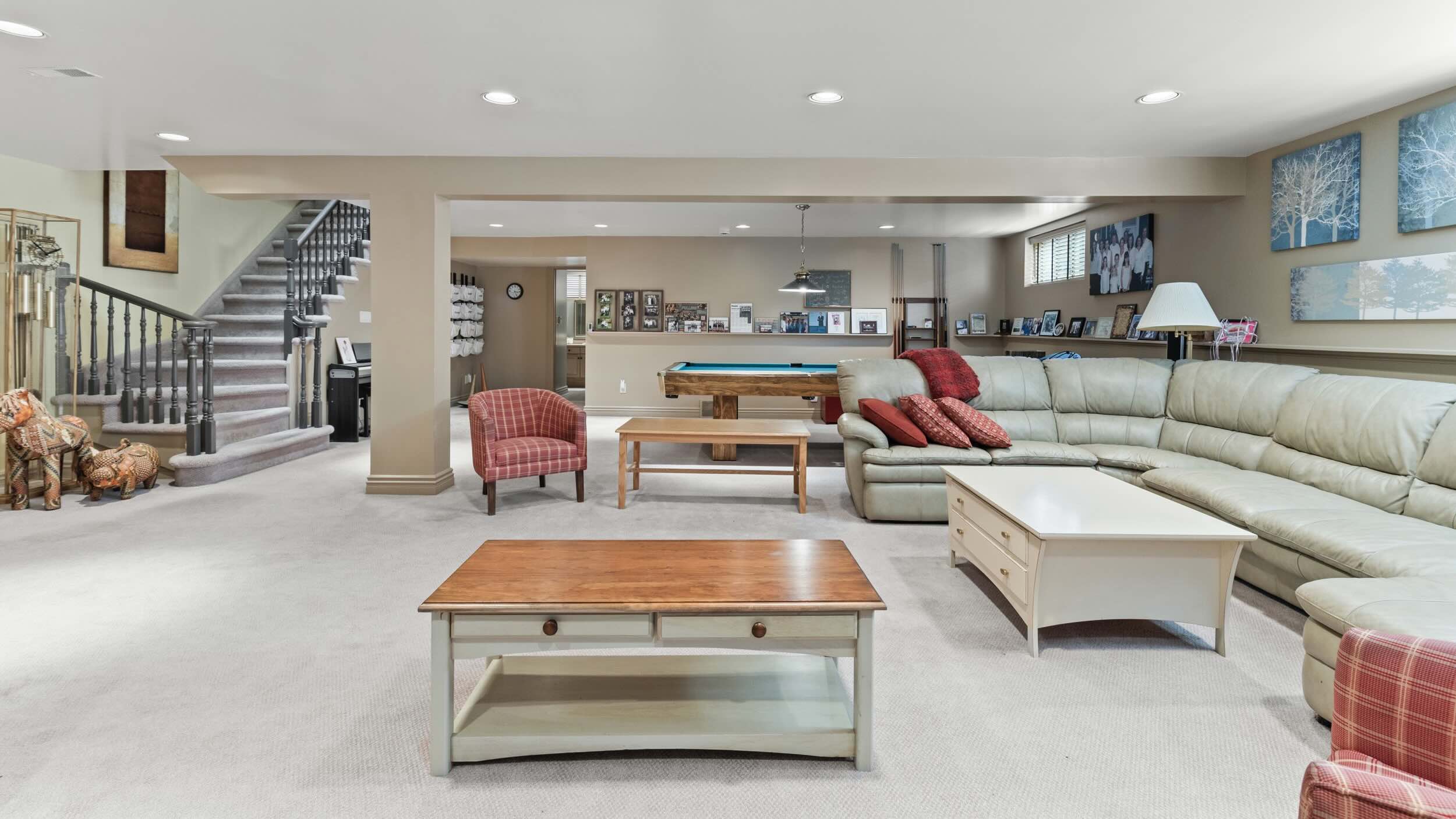The finished basement of this luxury Niagara on the Lake home for sale