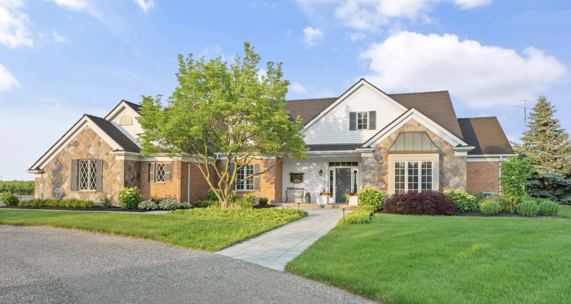 Luxury Wine Country Estate for Sale in Virgil exterior in summer