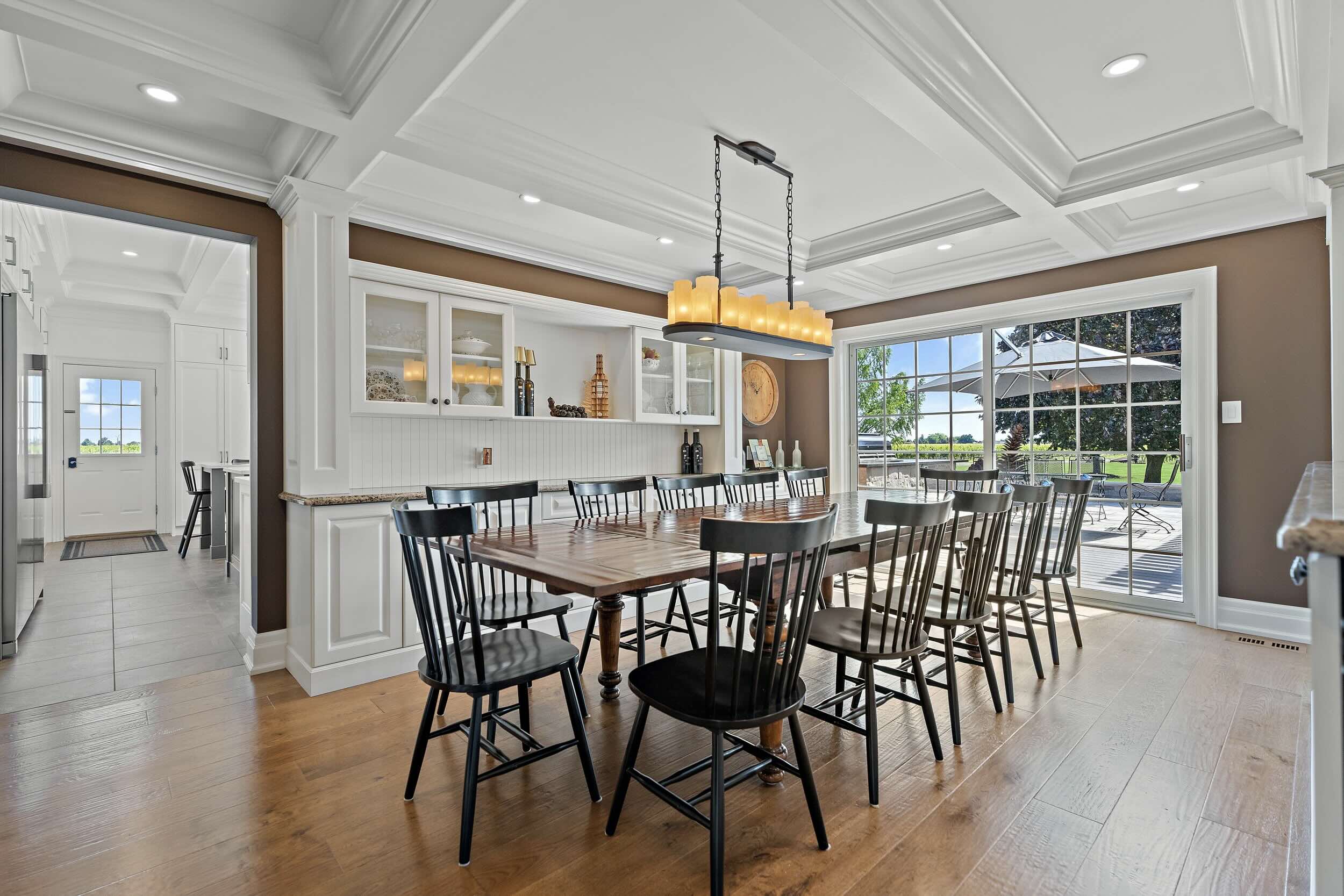 The dining room opens up to to a huge patio area
