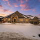 Luxury Home for Sale in St. Davids at sunset in winter with snow